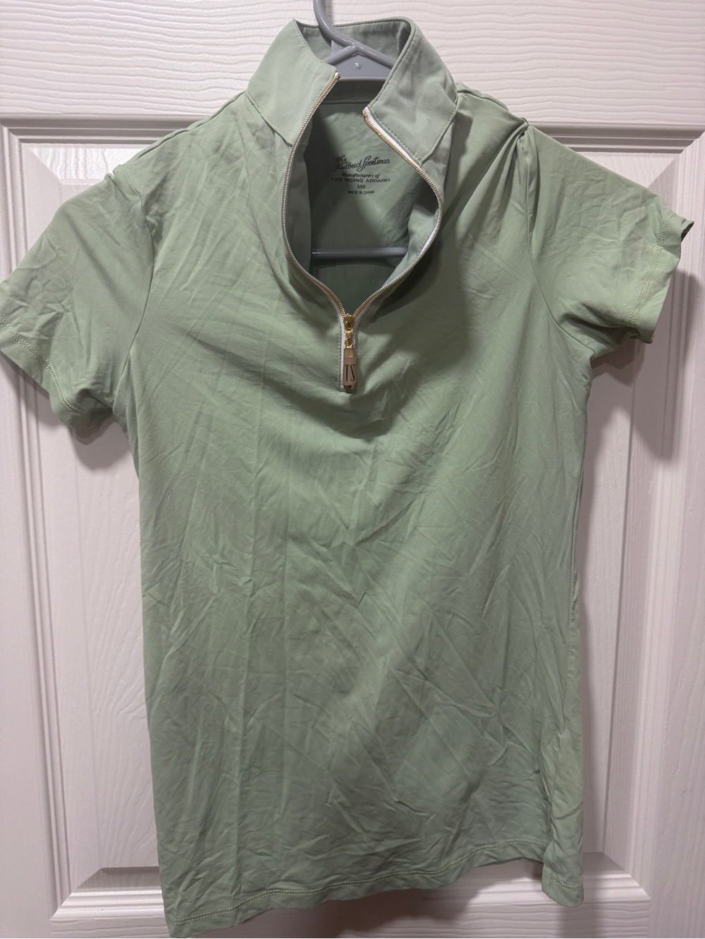 The Tailored Sportsman Women's Light Green Short-Sleeve Zip-Collar Tee